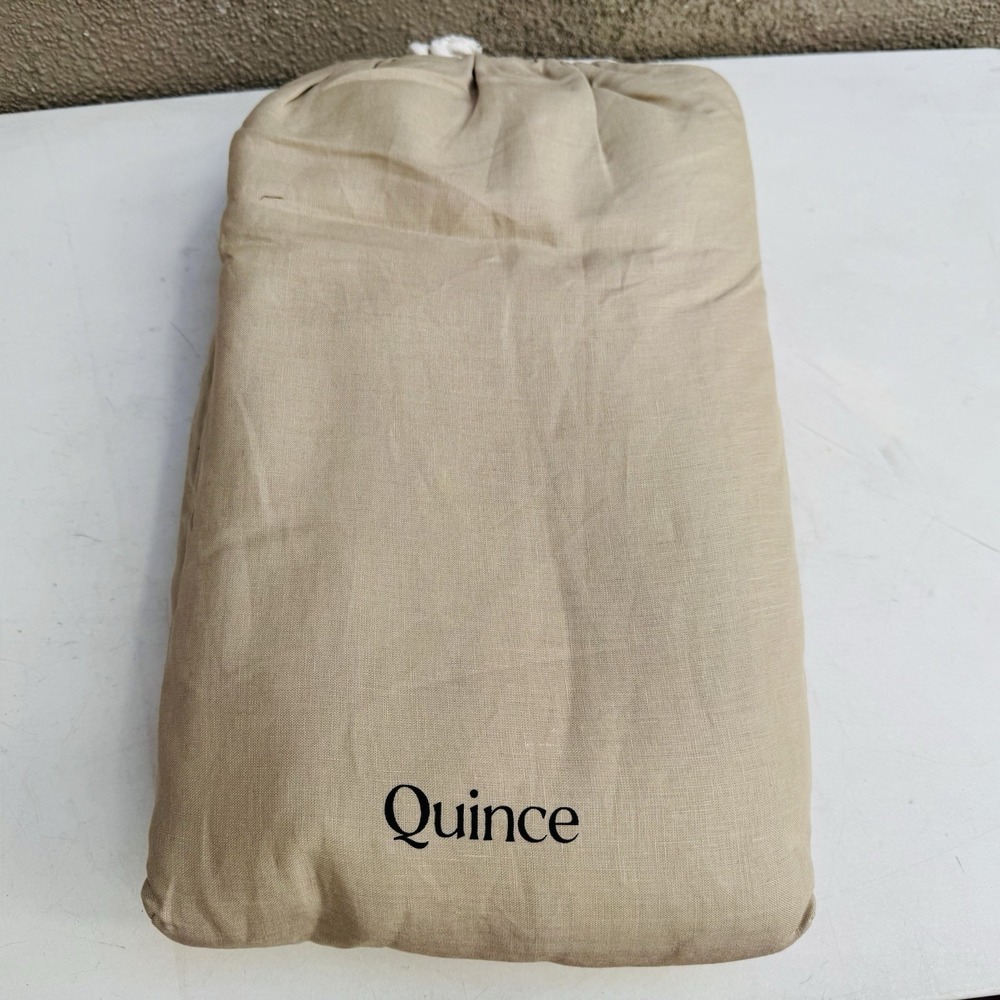 Quince European Linen Duvet Cover W/ Shams SET in Toffee King Cal King MSRP $214